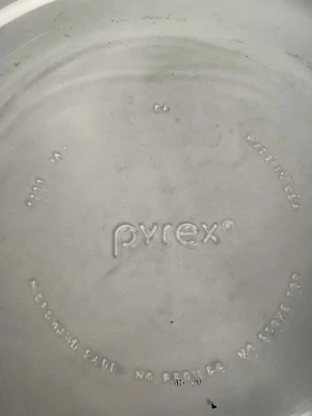 Pyrex 7203 Blue Teal Mod Pinwheel Flower Clear Glass 1.5 Quart Mixing Bowl